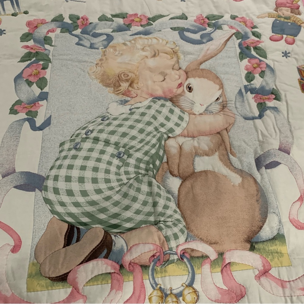 Handmade Quilted Baby Girls Blanket